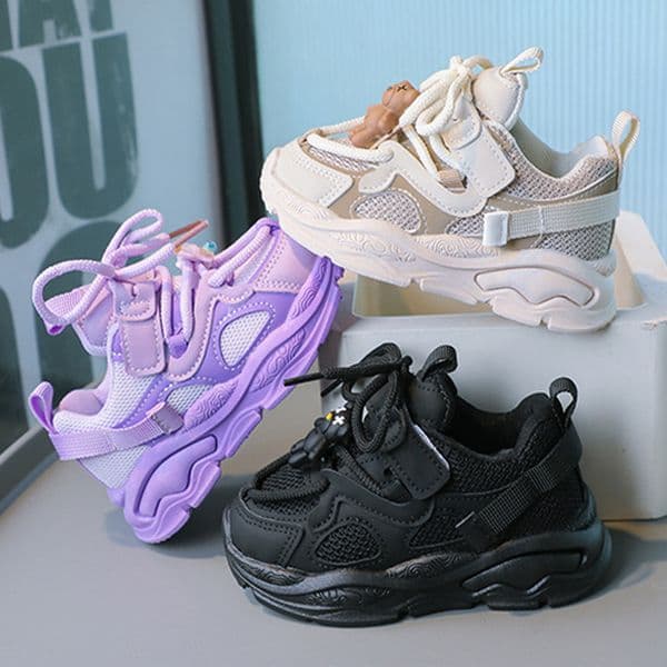 Children kids Casual Shoes Bear Cartoon Sneaker Boy Child Flexible Sneakers Toddler Cutefeet Sport Running Trainers Sizes 21 - 30 S260425