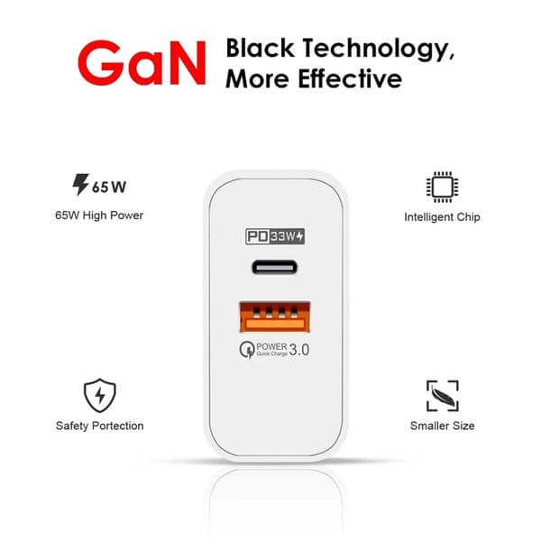USB-C PD 65W Fast Charge Adapter For MacBook Pro Laptop Type-C Quick Charger For iPhone 11 12 13 Pro iPad Huawei Xiaomi Samsung