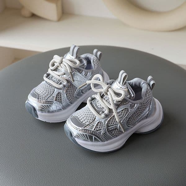 New childrens casual sports shoes boys sports shoes grid breathable girls school shoes childrens sports shoes 240912 L260523