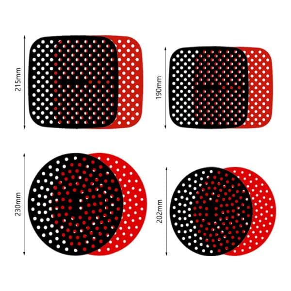 Reusable Silicone Air Fryers Mat Liner Non-Stick Steamer Pad Baking Inner Liner Cooking Mat for Kitchen Accessories Round Square