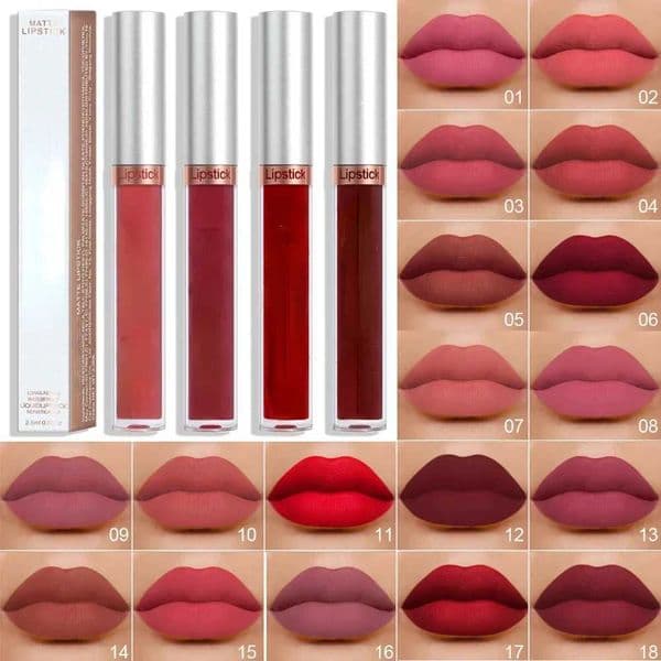 Waterproof Liquid lipstick Matte Velvet lipstick Glossy Red Sexy Cosmetics Naked 6 Color Lasting Without Label W241101