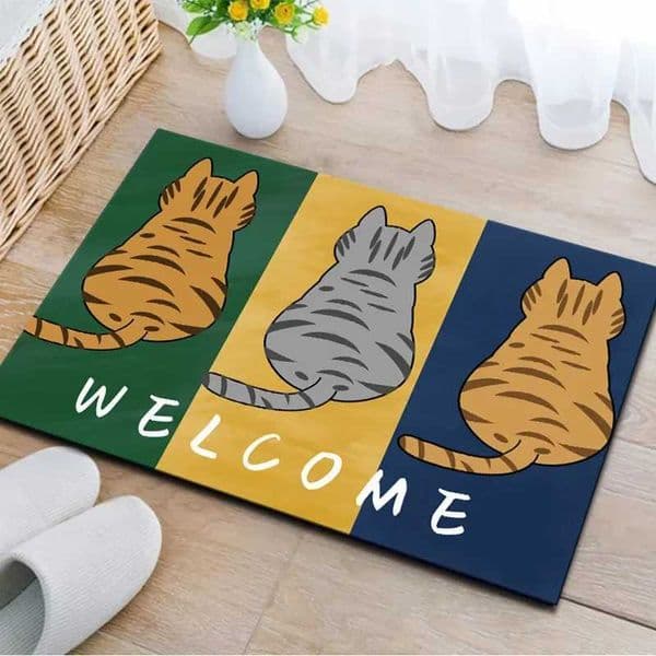 Cartoon Cat Printed Entrance Doormat Carpet for Bedroom Living Room Hallway Soft Small Area Rug Floor Mat Home DecorationXJ241101