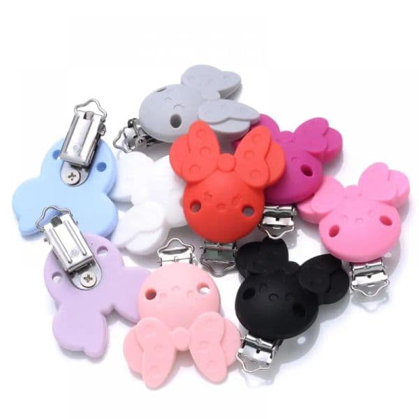 Mouse Shape Silicone Beads For 2025 new Jewelry Making Baby Pacifier Clips Food Grade DIY Pacifier Chain Necklace Accessorie