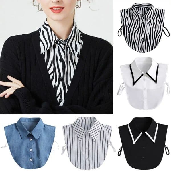 2025 1pc Lapel Fake Collar Vintage Detachable Shirt Collar for Women Blouse Sweater False Collar Lapel Top new Neckwear Ties
