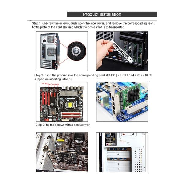 Network Cards Network/Ethernet/Lan Adapter PCI-E Network Card Realtek RJ45 Internet Ethernet Gigabit 4 Port Network Card