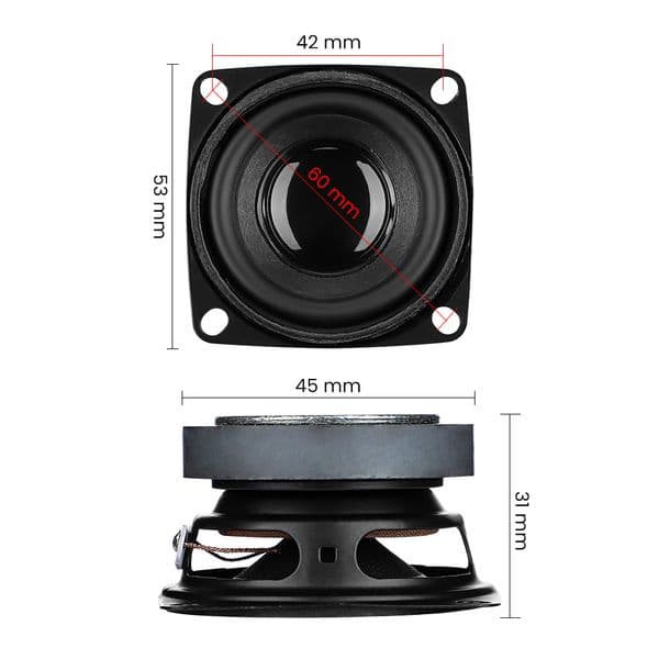 AIYIMA 2Pcs 2 Inch Portable Full Range Audio Speaker 4 Ohm 5W HiFi Speaker Subwoofer Woofer Loudspeaker Amplifier Home Theater