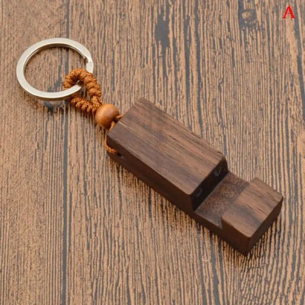 1pc Creative Lightweight Slim Design Wooden Mobile Phone Stand Holder Stand Pendant Keychain