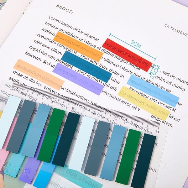 10*20PCS Transparent Index Notes Paper Office School Supplies Stationery Small 2025 Rectangu new Fluorescent Sticker Strip Sticky