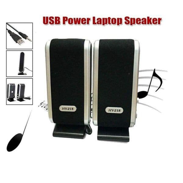 2 Pcs USB Power Computer Speakers Stereo 3.5mm with Ear Jack Sound Surround Loudspeaker for Computer Desktop PC Laptop