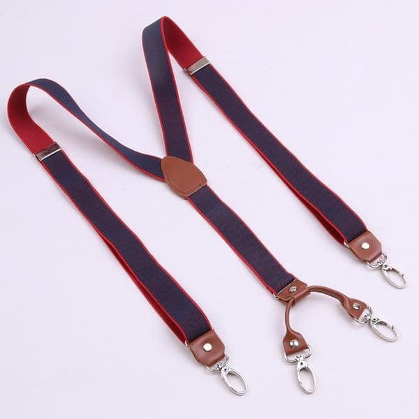 Brown PU Leather Suspenders 2.5cm Width 4 Hooks Men/Women Suspender Y Back Retro Braces Suspensorios Wedding Casual