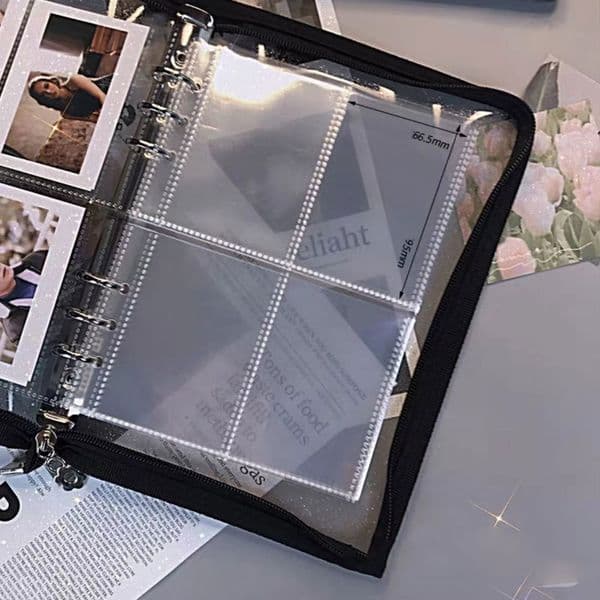 10pcs/Lot A5 Binder Sleeves 4 Pockets new Clear Loose Leaf 6 Holes PVC Document Filling Bags Card Postcard 2025 Protector Office Supply