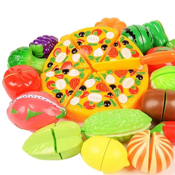 Hot Sale Role Play Educational Gift Baby Toy 2025 Pretend Play Food Set Fruits Vegetable Kitchen Playset for Kid's Gift new Assembly Game