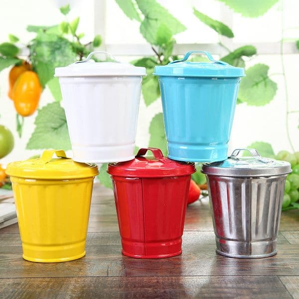 Factory wholesale cute trash can Creative covered living room bedroom desk trash storage tank flower pot