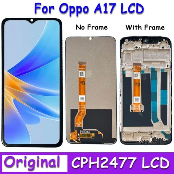 6.52" Original For Oppo 2025 A17 CPH2477 Screen Replacement, for Oppo A17 Lcd Display Digital new Touch Screen Assembly
