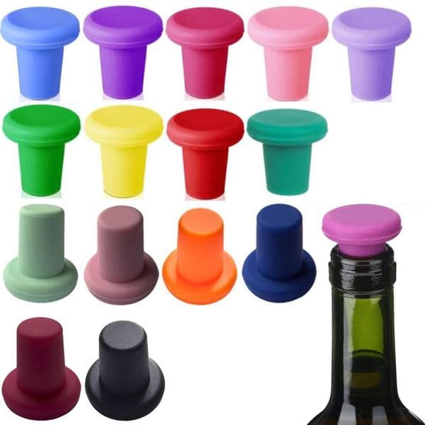Silicone Wine Stopper Reusable Beer Bottle Stopper Beer Glass Bottle Airtight Sealer Cover Beverage Beer Champagne Wine Storage Keep Fresh For Wine Bottles Gift