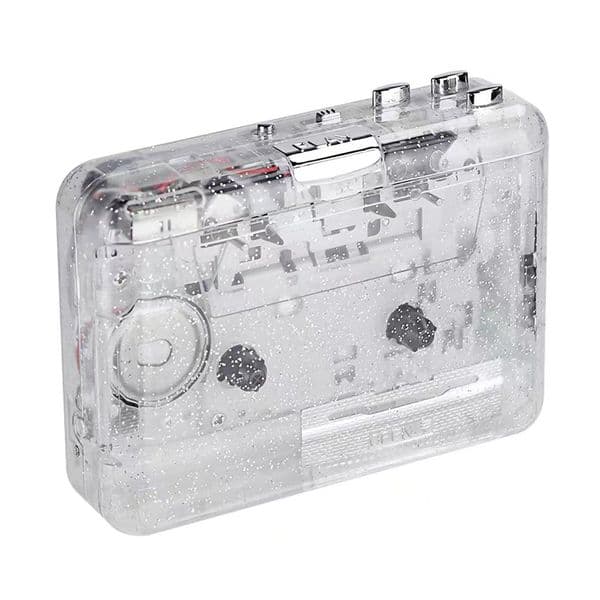 Cassette Player Full Transparent Shell English Listening Tape Player Plug and Play Tape Signal Converter USB Type-C for Study
