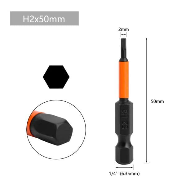 S2 Hex Head Wrench Drill Bit Set Metric 1/4" Diameter Quick Release Shank Magnetic Screwdriver Bit Set