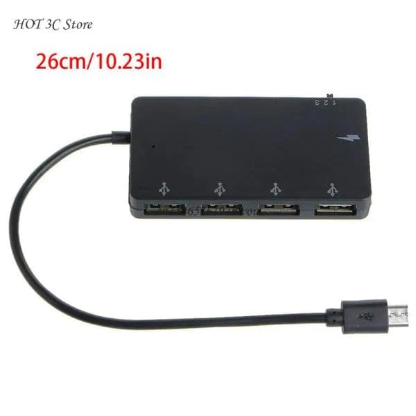 Micro USB OTG 4 Port Hub Power Charging Adapter Cable For Smartphone Tablet