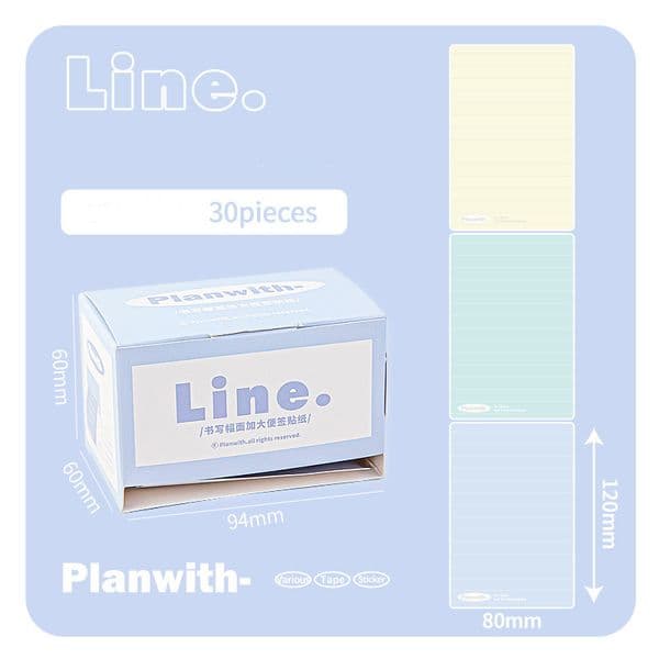 Multifunctional Memo Pad new Korean Creative Simplicity Solid Color Sticky Note Horizontal Line Blank TO DO 2025 LIST Label Sticker