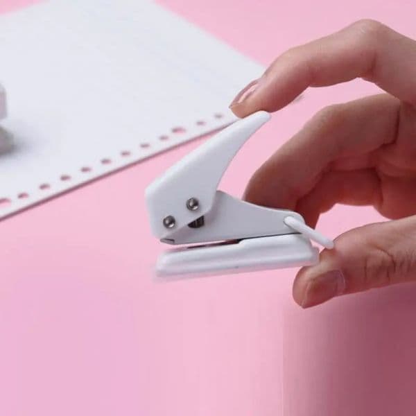 Cute Mini Single Hole Shape Punch for Planner Disc Ring DIY Paper Cutter Puncher Craft Machine Offices Stationery