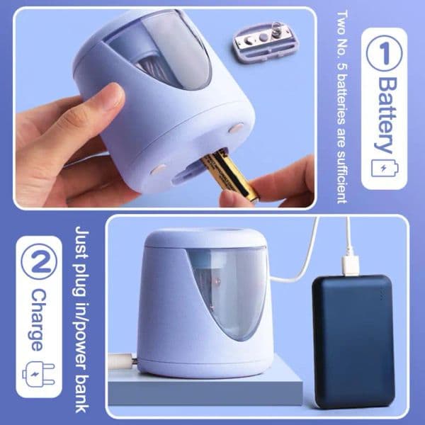 1 Set Electric Pencil Sharpener with Cutter USB Rechargeable Portable Automatic Pencil Sharpener School Student Stationery Gift