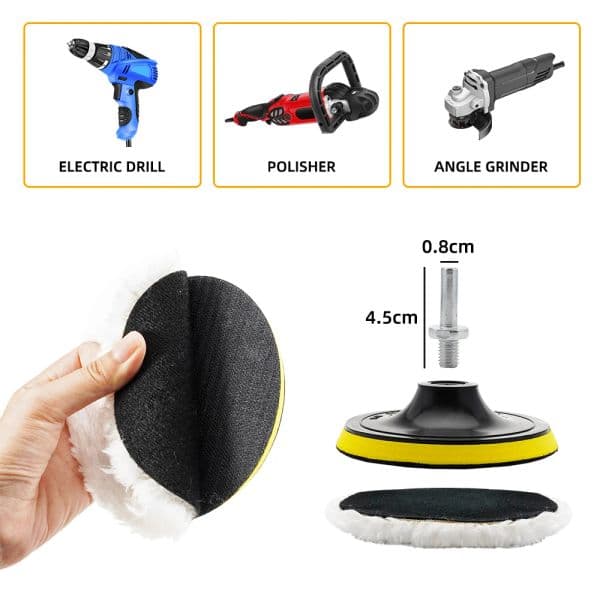 3/4/5/6/7 Inch Car new Polish Pad Set 8Pcs Set Waxing Sponge Wool Wheel Polishing Pad for Car Polisher 2025 Drill Adapter