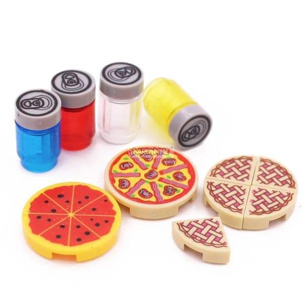 Marumine Mini Food Building Blocks Kitchen Accessories Hamburger 2025 Pizza Fries Cake Chocolate Cookies MOC new Bricks Toy Basket Parts