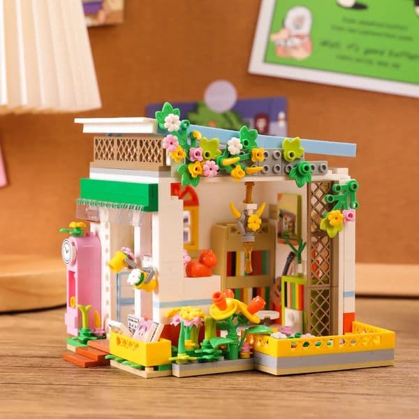 Flower House Fairy Tale Town Building Blocks Toys DIY Mini Blocks Children's Educational Toy for Girls Boys Gifts Kids Toys