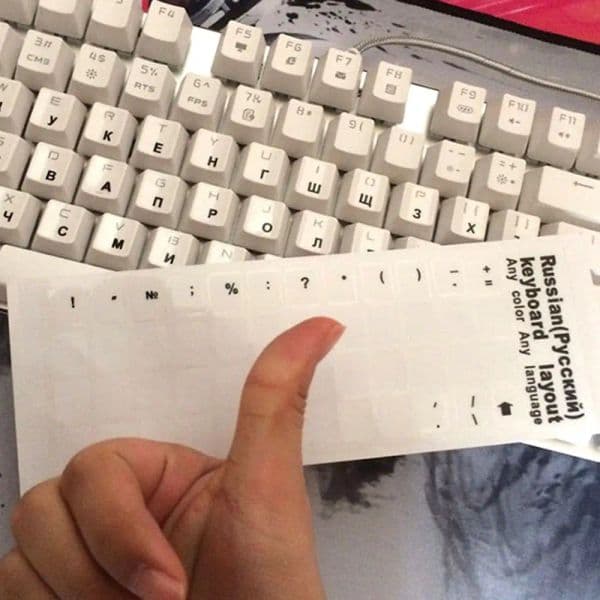 Keyboard Stickers Cover Sticker Transparent Russian Letters PVC Self-adhesive Multicolor Waterproof Keyboard Laptop Accessories