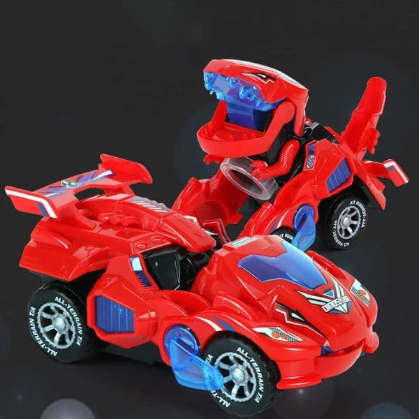 Dinosaur Transforming Chariot Electric Snap Squad T-rex Dino Transform Car Toys Automatic Dinosaur Transformer Car Toys For Kids