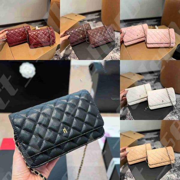 Totes Evening Bags Top Quality Fashion Bag Women Designer bag CLASSIC Wallet On Chain caviar Woc bags Grained Shiny Calfskin Crossbody Bags Shoulder Purse handbag