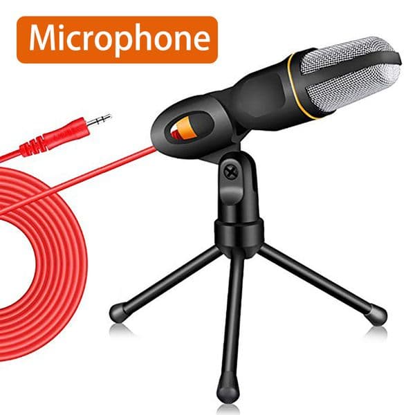 Professional 3.5mm Jack Recording Condenser Microphone Compatible with PC, Laptop, Singing and Gaming Microphone with Mic Stand