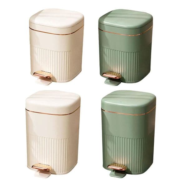 Kitchen Wastebasket Simple Rubbish Container Household Dustbin Step Trash Can for Laundry Room Bedroom Home Study Garage