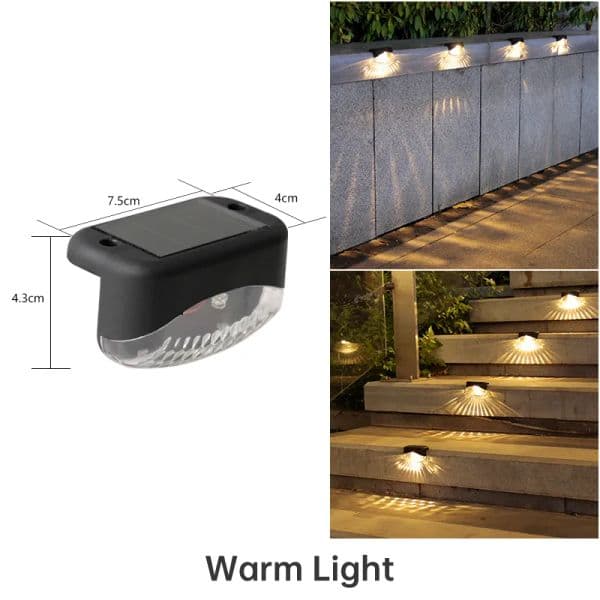Stair Light Decor Lighting Warm Light 2023 Solar Lights Waterproof Led Light Outdoor Solar Wall Lights Night Light Step Lamp Hot