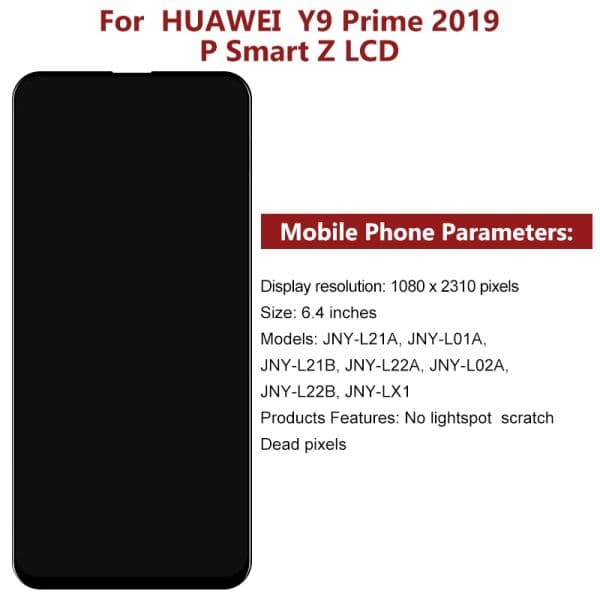 6.5" Choice For Huawei P Smart Z LCD Touch Screen Digitizer Assembly For Huawei Y9 Prime 2019 LCD Display Replacement Parts