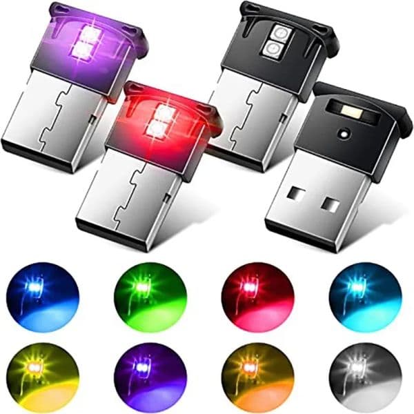 Mini USB Ambient Light LED RGB Ambient Light 8 Color Variable for Car Laptop Keyboard Atmosphere Smart Night Light