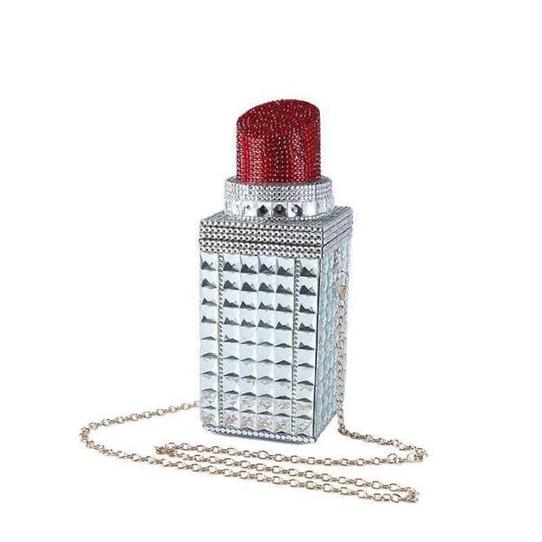 CMM Diamond Lipstick Bag Fashion Lipstick Dinner Bag Makeup Storage Bag One Shoulder Diagonal Chain Bag