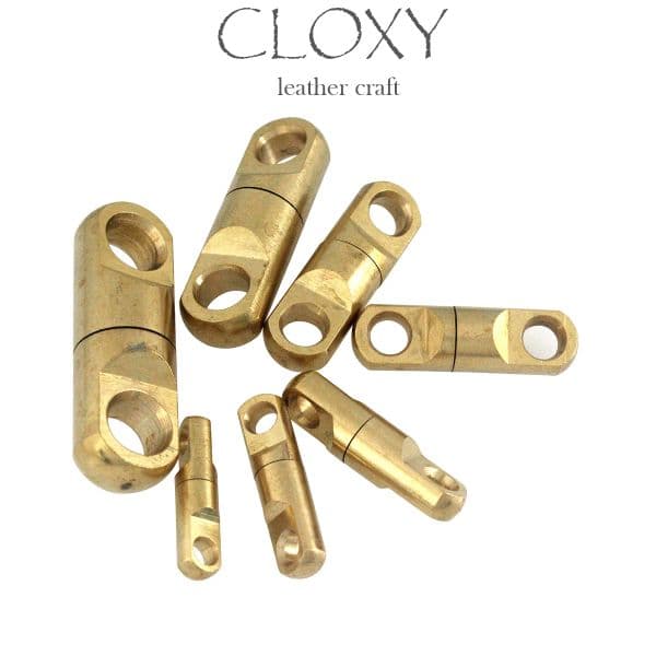 2Pcs Solid Brass Swivel Eye Rotating Connector for Keychain Round Circle Key Ring Leather Craft DIY Accessories