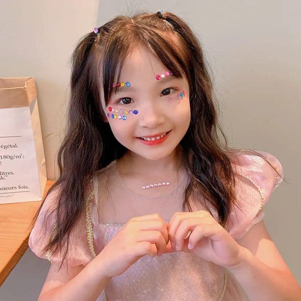 Coloured Diamond Eye Corner Stickers Children's Make-up Face Stickers Girls' Toys Crystal Stickers Diamond Stickers Girls' Gemst