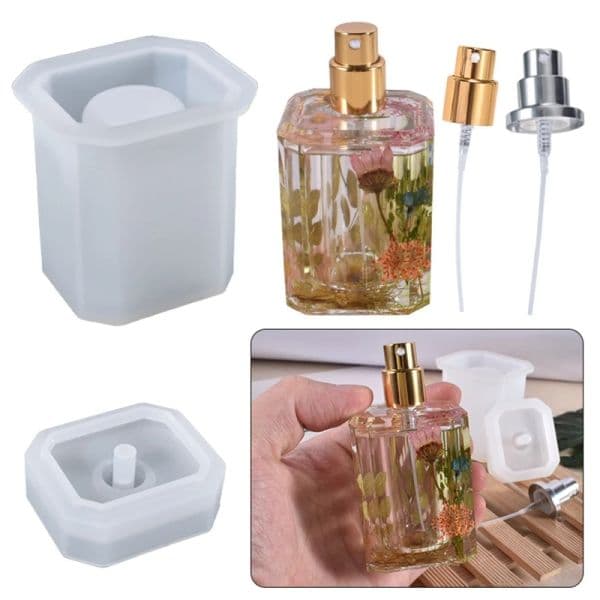 Dispenser Pump Bottle Resin Mold Kit Silicone Bottle Mold with Pump Dispenser for Soap Shampoo Lotions Creams