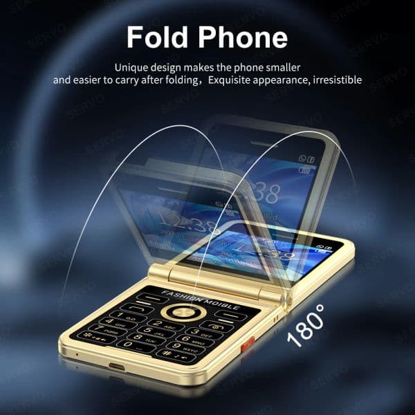 SERVO P20 Ultra Thin New Folding Mobile Phone GSM 4 SIM Standby 2.4 Inch Flashlight Speed Dial FM Radio Magic Voice Cellphones