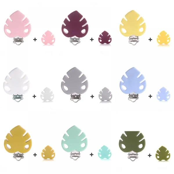 Silicone Leaf-Shape Beads new Clips for DIY Baby Pacifier Clips Teething Necklace Toys Baby Silicone 2025 Teethers Dummy Holder
