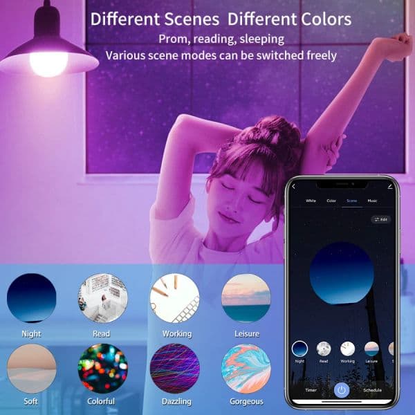 Tuya Smart WiFi Bulb Alexa Led Lamp E27 B22 RGB Smart Light Bulbs 18W 12W 15W 110V 220V Lamp For Google Assisatnt Smart Life
