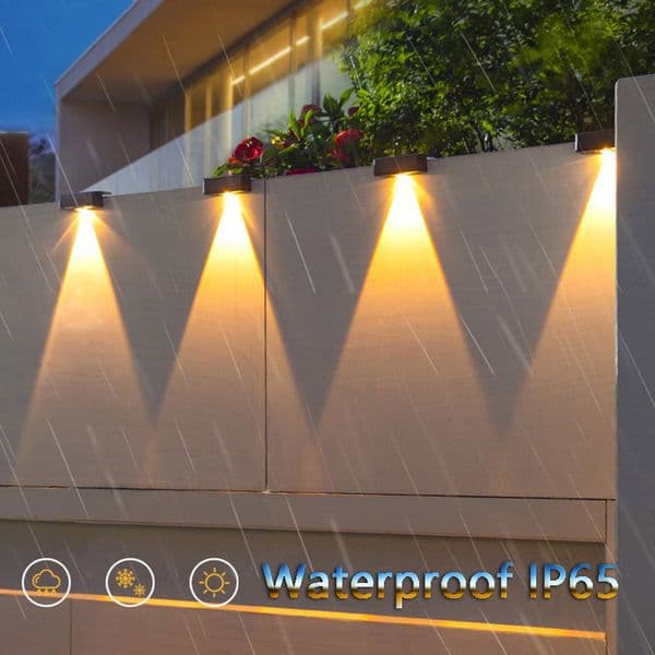 Solar Wall Lamp Outdoor Waterproof LED Solar Garden Lights Fence Balcony Stair Garden Sunlight Decor Home Patio Wall Sconces