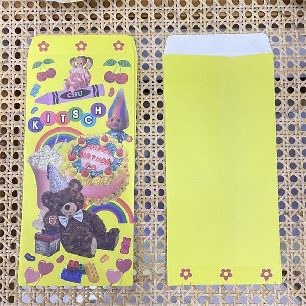 Sharkbang 5pcs/Lot new Kawaii Envelop Pink Coffee Bear Vintage Paper Bags 2025 Greeting es Vintage Birtherday Party Stationery