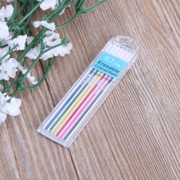 1 Box 0.7mm Colored Mechanical Pencil Refill Lead Erasable Student Stationary J60A