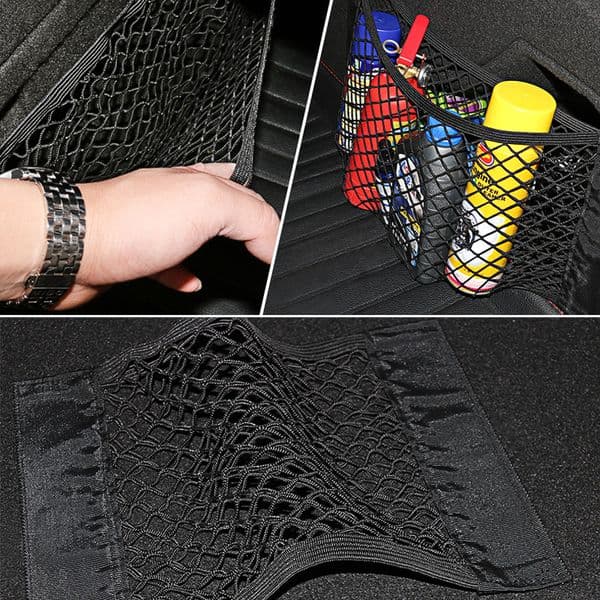 Car Accessories Organizer Net Mesh Seat Elastic Magic Storage for Dacia Duster Accessories Dacia Spring Toyota Rav4 2022 Trunks