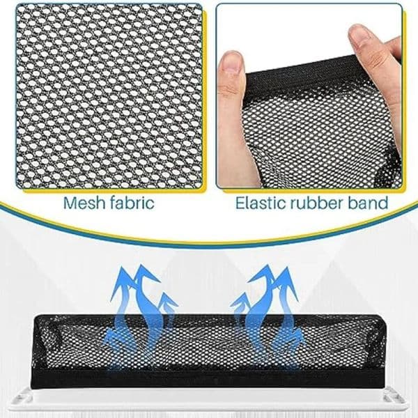 12Pcs Floor Register Trap Cover Vent Screen For Home Mesh Elastic Band Filter Floor Air-Vent Mesh Cover,4 X 10Inch Easy To Use