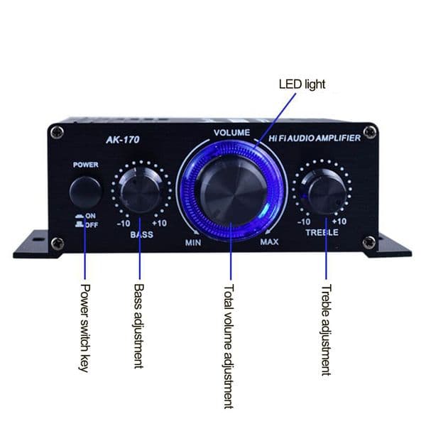 AK170 12V Mini 400W HIFI Digital Stereo Audio Amplifier FM Amplificador In AMP Car Home Radio Theater Microphone