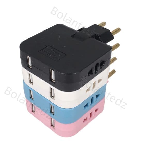 2USB 3 in 1 EU Power Socket Plug Adapter Foldable US To EU Travel Aadapters Power Converter KR Plug Electrical Socket AC Outlet